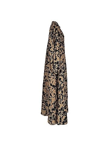 Max Mara Max Mara Printed Long Sleeve Maxi Dress in Beige Silk (view 2)
