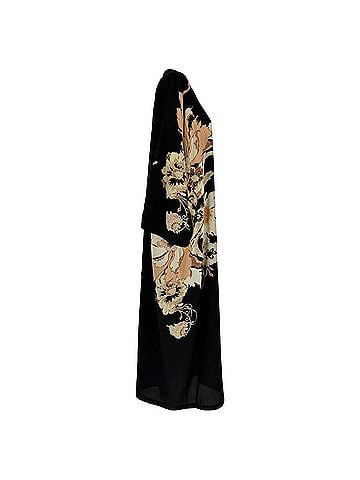 ETRO Etro Floral-Print Midi Dress in Black Silk (view 2)