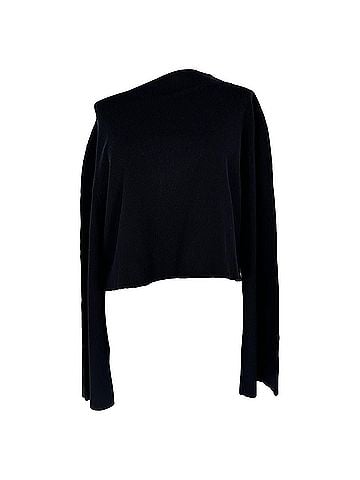 Theory Theory Asymmetrical Off Shoulder Top in Black Acetate (view 1)