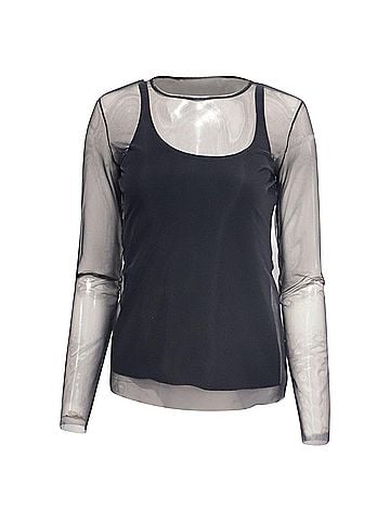 Max Mara Max Mara Mesh Layer Top in Black Polyamide (view 1)