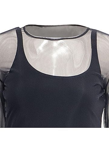 Max Mara Max Mara Mesh Layer Top in Black Polyamide (view 2)