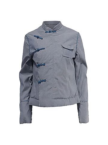 Marc Jacobs Marc Jacobs Chinese-Tang Military-Style Jacket in Light Blue Cotton (view 1)