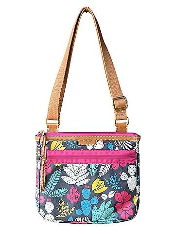 Fossil Fiona Succulent Cactus Plants Leather Crossbody Bag (view 1)