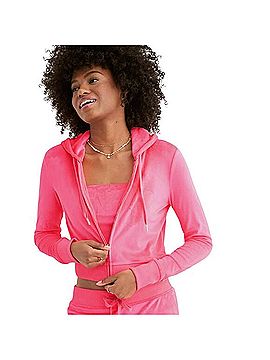 Aerie Dreamy Velour Cropped Hoodie Sweatshirt (view 2)