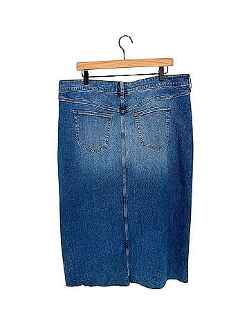 Torrid Maxi Denim Slit Front Skirt Denim Skirt (view 2)