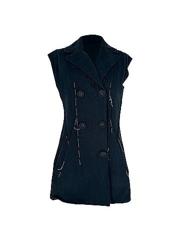 Bottega Veneta Bottega Veneta Double-Breasted Waistcoat in Black Cotton (view 1)