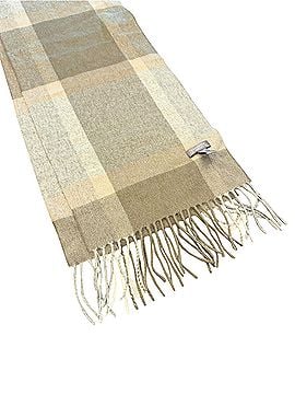 Charter Club Cashmere Collection Neutral Plaid Fringe Scarf (view 2)