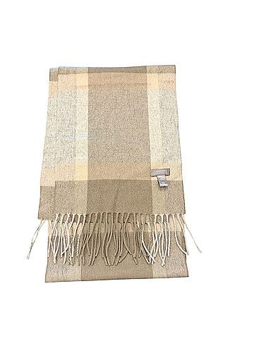 Charter Club Cashmere Collection Neutral Plaid Fringe Scarf (view 1)