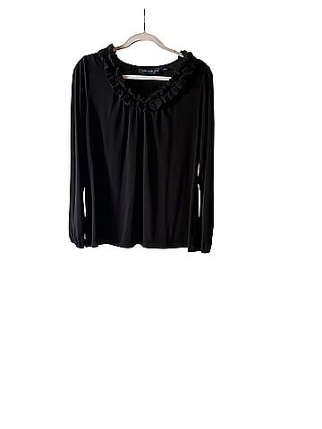 Susan Graver Ruffle Collar Long Sleeve Blouse (view 1)