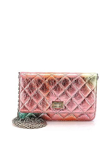 Chanel Rainbow Reissue 2.55 Wallet on Chain Quilted Multicolor Metallic Goatskin (view 1)
