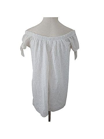 Miley + Molly White Eyelet Off The Shoulder Mini Dress Casual Dress (view 2)