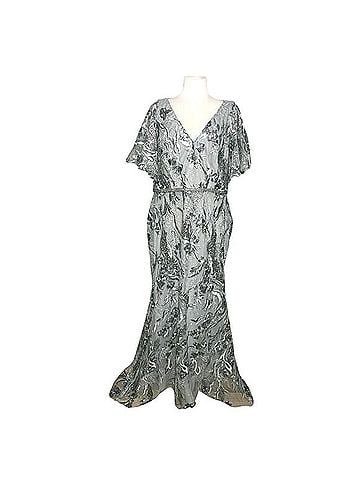 Mac Duggal Sequin Embroidered Flutter Sleeve Full Gown Cocktail Dress (view 1)