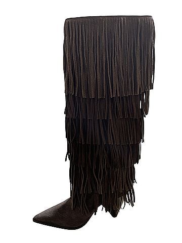Michael Kors Jayla Fringed Suede Tall Boots (view 1)
