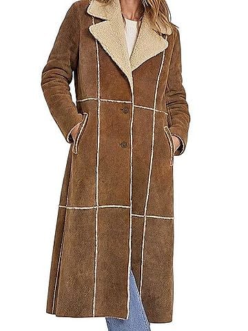 Wilsons Leather Pelle Studio Shearling Trenchcoat (view 1)