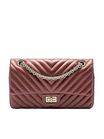 Chanel Chevron Metallic Aged Calfskin Reissue 2.55 Double Flap 225 (view 1)