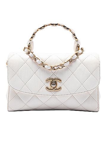 Chanel Mini Quilted Crumpled Lambskin CC Links Top Handle Flap (view 1)
