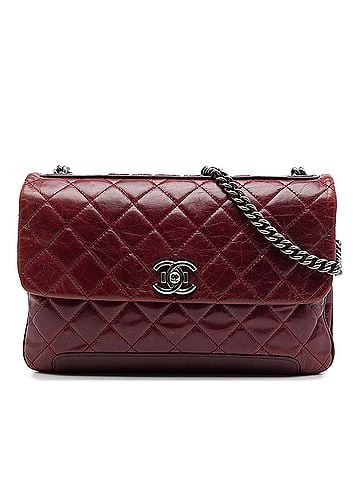Chanel Quilted Aged Calfskin Logo Accordion Flap (view 1)