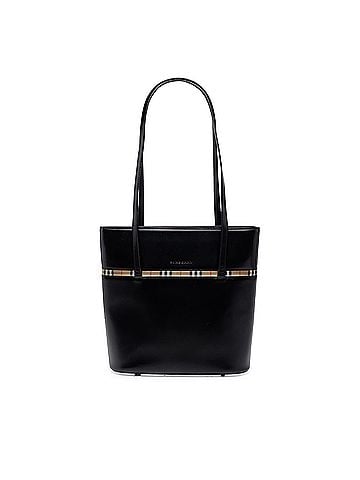 Burberry House Check Trimmed Leather Tote (view 1)