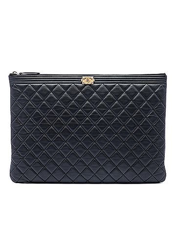 Chanel Large Quilted Caviar Boy O Case Clutch (view 1)