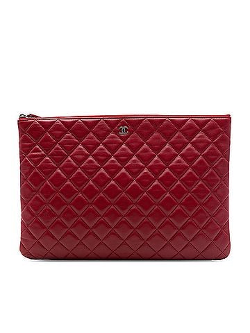 Chanel Large Quilted Lambskin O Case Clutch (view 1)