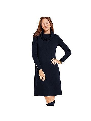 Talbots Cowlneck Shift Dress Casual Dress (view 1)