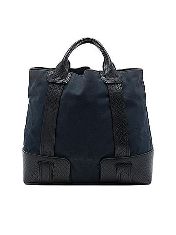 Bottega Veneta Nappa Intrecciato Trimmed Canvas Tote (view 1)