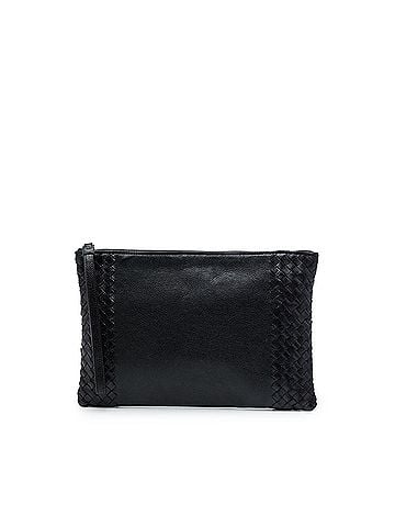 Bottega Veneta Intrecciato Trimmed Nappa Clutch (view 1)