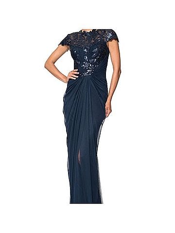 Tadashi Shoji Paillette Lace And Tulle Gown Cocktail Dress (view 2)