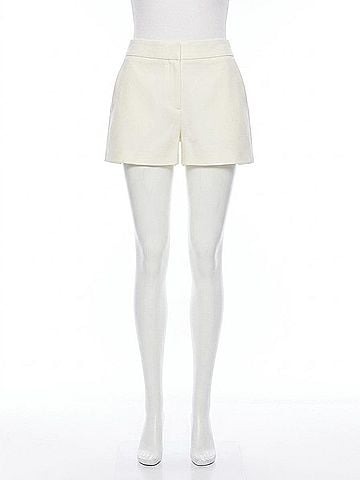 Fifteen Twenty Faux Leather Modern Shorts in Bone (view 1)