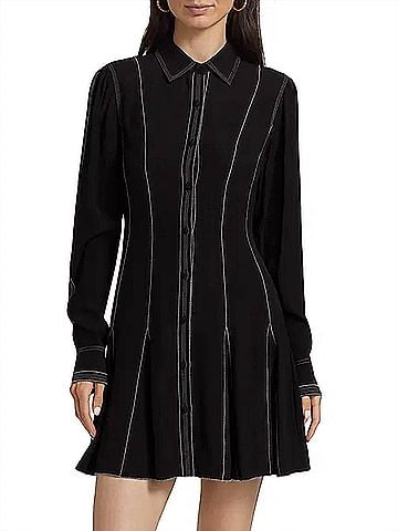 Ulla Johnson Roanne Mini Dress in Noir (view 2)