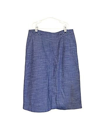 Orvis Chambray Pencil Skirt Casual Skirt (view 1)