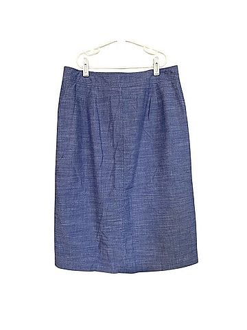 Orvis Chambray Pencil Skirt Casual Skirt (view 2)
