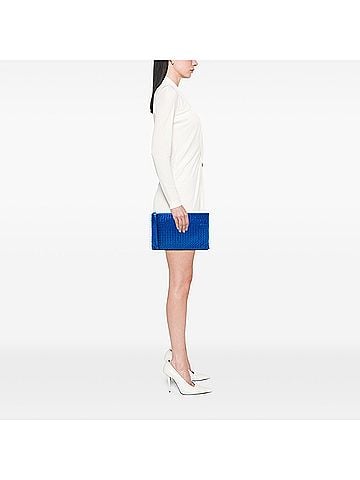 Bottega Veneta Metallic Leather Intrecciato Wristlet Clutch (view 2)