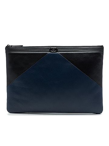 Chanel Large Bicolor Lambskin Boy O Case Clutch (view 1)