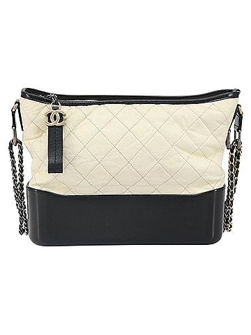Chanel Bicolor Gabrielle Hobo Quilted Aged Calfskin White Leather Shoulder Bag Bag (view 1)