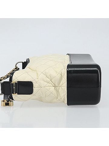 Chanel Bicolor Gabrielle Hobo Quilted Aged Calfskin White Leather Shoulder Bag Bag (view 2)