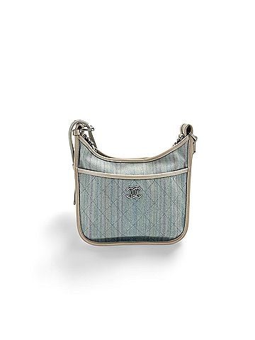 Chanel Jungle Stroll Hobo Quilted Printed Denim Beige Denim_Jeans Shoulder Bag Bag (view 1)