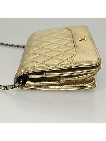 Chanel Gabrielle Wallet On Chain Quilted Aged Calfskin Gold Leather Crossbody Bag Bag (view 2)