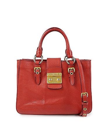 Miu Miu Madras Convertible Lock Leather Red Leather Tote Bag Bag (view 1)