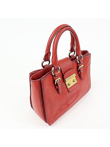 Miu Miu Madras Convertible Lock Leather Red Leather Tote Bag Bag (view 2)