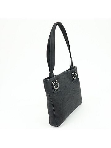Salvatore Ferragamo Gancini Tote Canvas Black Canvas Tote Bag Bag (view 2)