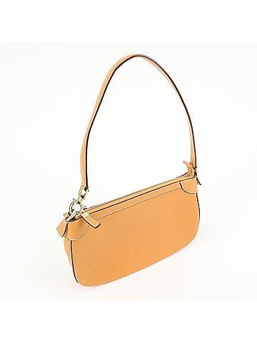 Salvatore Ferragamo Gancini Top Handle Leather Orange Leather Handbag (view 2)