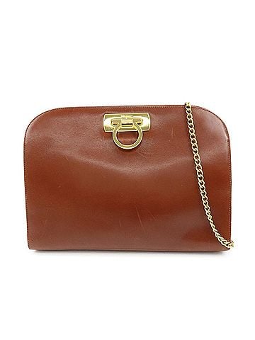 Salvatore Ferragamo Vintage Gancini Chain Leather Brown Leather Shoulder Bag Bag (view 1)