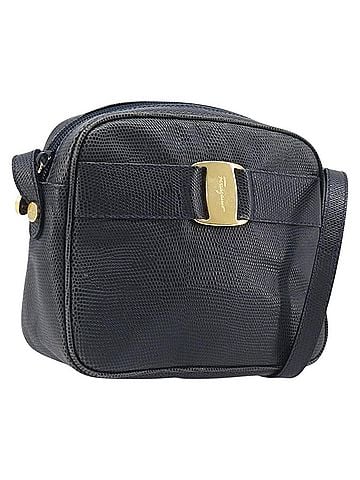 Salvatore Ferragamo Vala Leather Navy Leather Shoulder Bag Bag (view 1)
