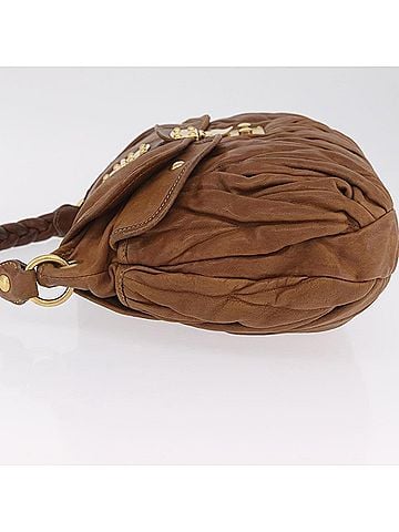 Miu Miu Coffer Convertible Hobo Matelasse Leather Brown Leather Shoulder Bag Bag (view 2)