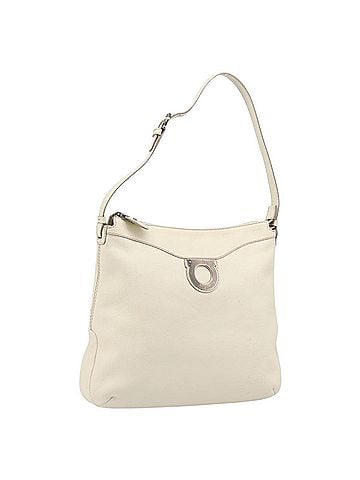 Salvatore Ferragamo Gancini Leather Beige Leather Crossbody Bag Bag (view 1)