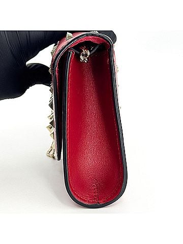 Valentino Garavani Demilune Clutch Studded Leather Red Leather Clutche &amp; Pouche Bag (view 2)