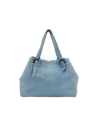 Bottega Veneta A-Shape Intrecciato Nappa Blue Leather Tote Bag Bag (view 1)