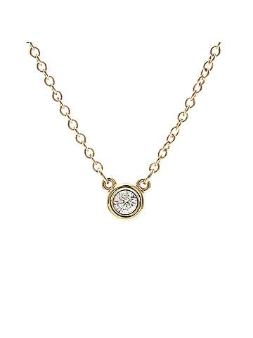 Tiffany & Co. Elsa Peretti Diamonds By The Yard Pendant 18K Rose Gold With Diamond Gold Pink_Gold Necklace Jewelry (view 2)