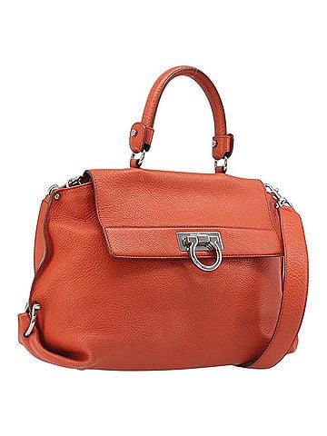 Salvatore Ferragamo Soft Sofia Leather Orange Leather Tote Bag Bag (view 1)